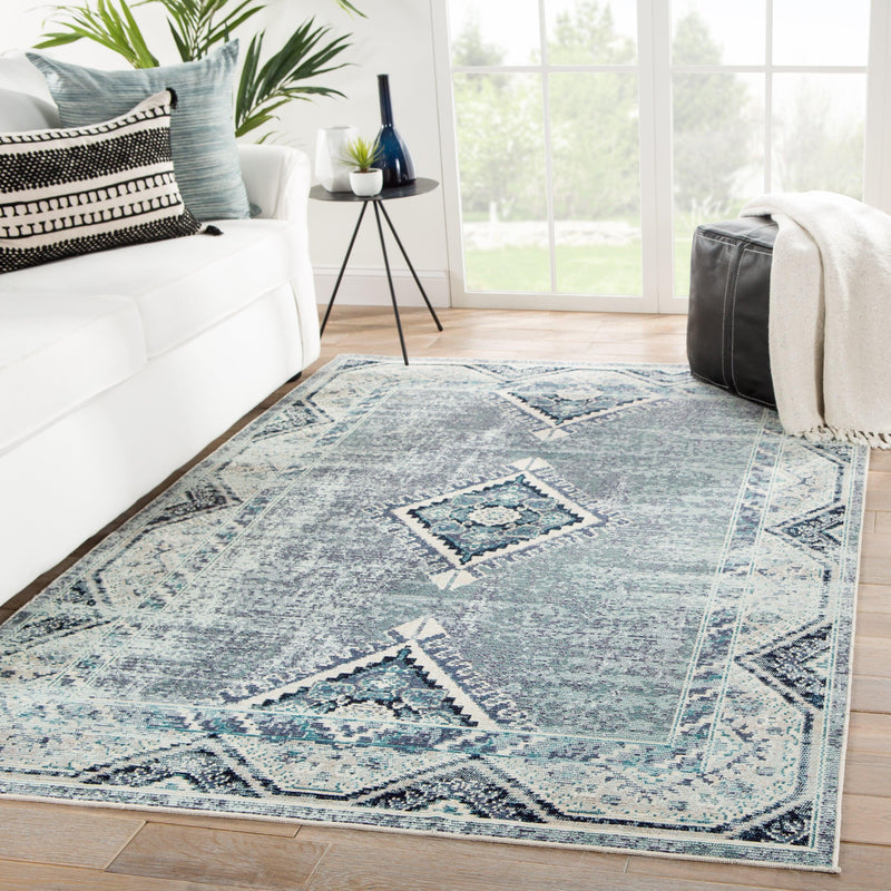 Jaipur Living Zhara Indoor/ Outdoor Medallion Blue/ Purple Area Rug - Modern Rug Importers