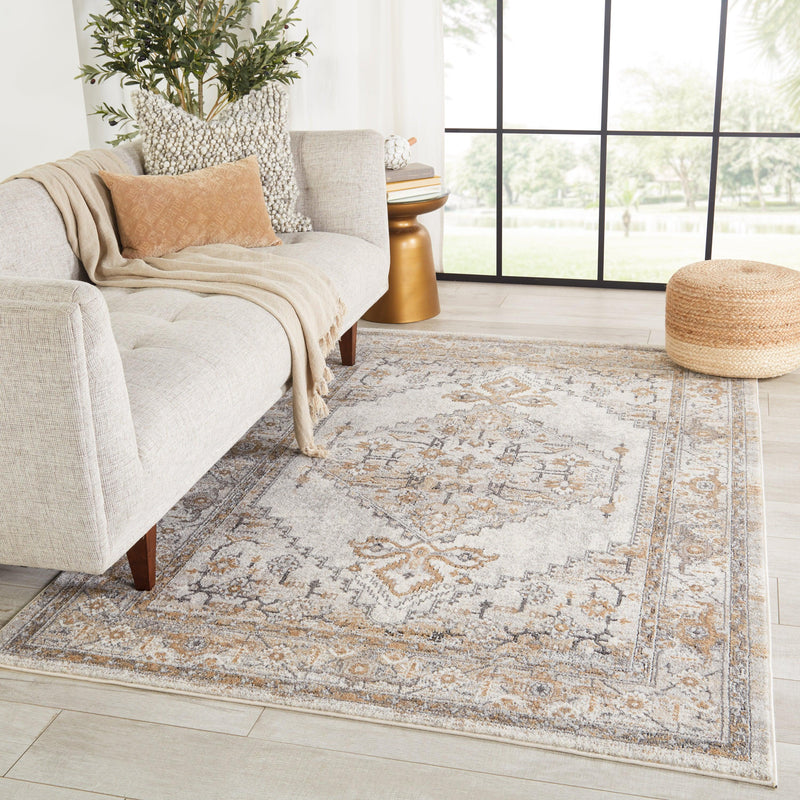 Vibe by Jaipur Living Lisette Medallion Gray/ Gold Area Rug - Modern Rug Importers