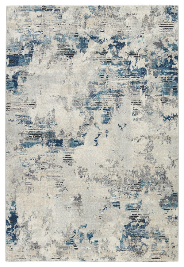 Vibe by Jaipur Living Louna Abstract Blue/ Light Gray Area Rug - Modern Rug Importers