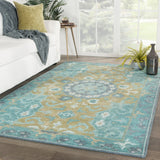 Jaipur Living Modify Hand-Knotted Medallion Teal/ Olive Area Rug - Modern Rug Importers