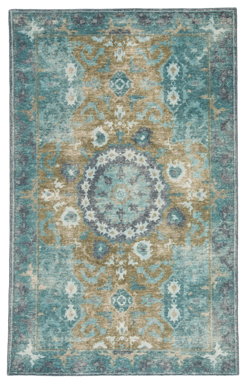 Jaipur Living Modify Hand-Knotted Medallion Teal/ Olive Area Rug - Modern Rug Importers