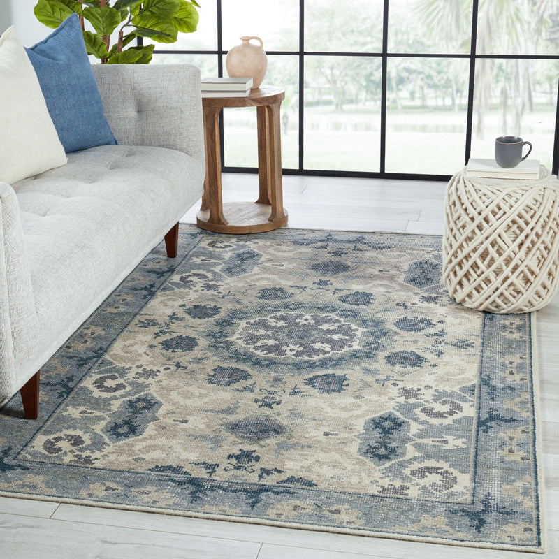 Jaipur Living Modify Hand-Knotted Medallion Blue/ Light Gray Area Rug - Modern Rug Importers