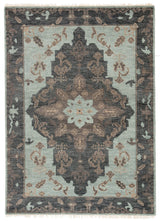 Jaipur Living Savona Hand-Knotted Medallion Green/ Dark Gray Area Rug - Modern Rug Importers