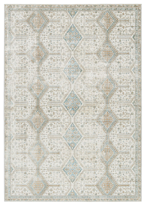 Vibe by Jaipur Living Roane Trellis Gold/ Light Blue Area Rug - Modern Rug Importers