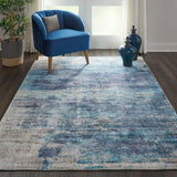 kathy ireland Home Safari Dreams KI374 Teal Painterly Indoor Rug