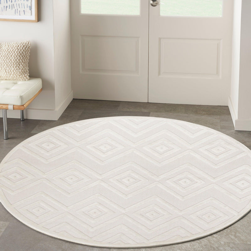 Nourison Versatile NRV01 Ivory White Modern Rug