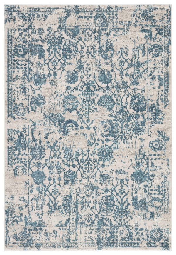 Jaipur Living Clara Floral Silver/ Blue Area Rug - Modern Rug Importers