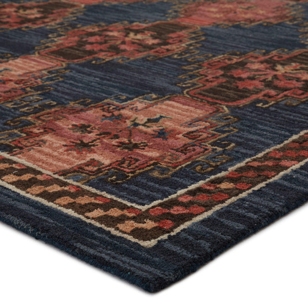 Vibe by Jaipur Living Kyoto Handmade Tribal Dark Blue/ Pink Area Rug - Modern Rug Importers