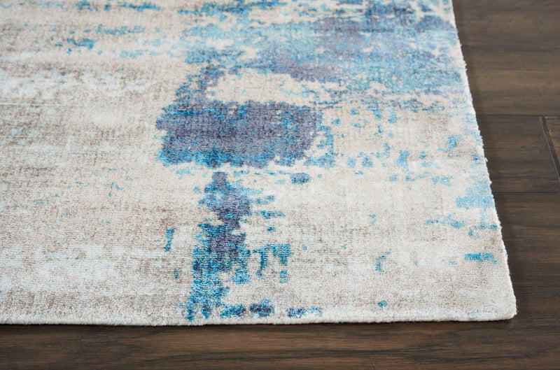 kathy ireland Home Safari Dreams KI374 Teal Painterly Indoor Rug