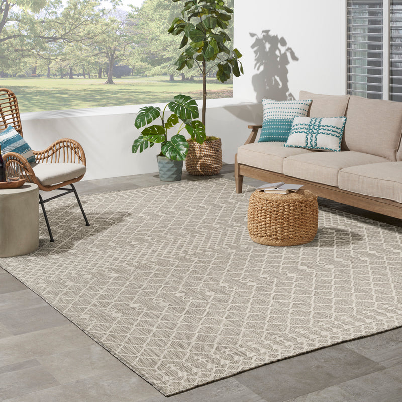 Nourison Positano POS02 Light Grey Modern Rug