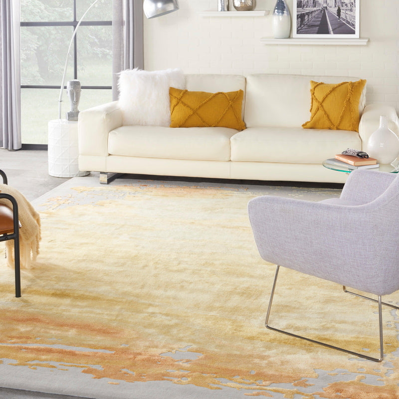 Nourison Prismatic PRS19 Grey/Gold Modern Indoor Rug