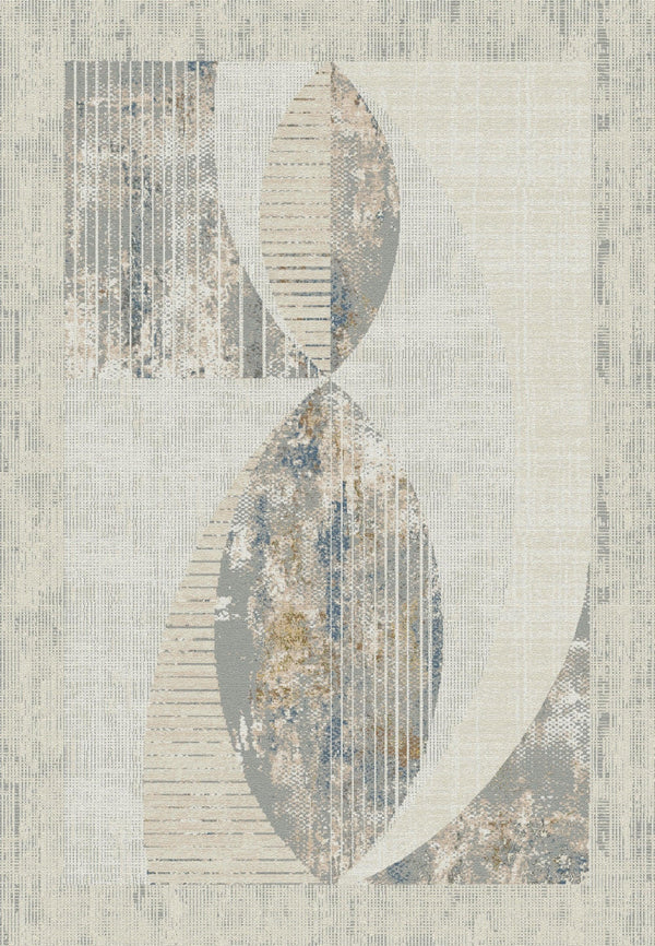 ELIXIR 5173-897 TAUPE GREY NAVY GOLD - Modern Rug Importers