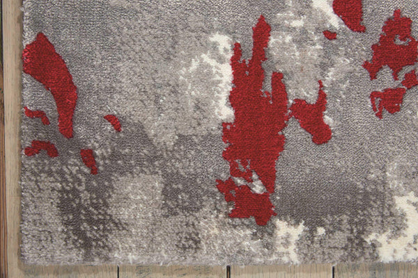 Nourison Twilight TWI21 Grey/Red Modern Indoor Rug