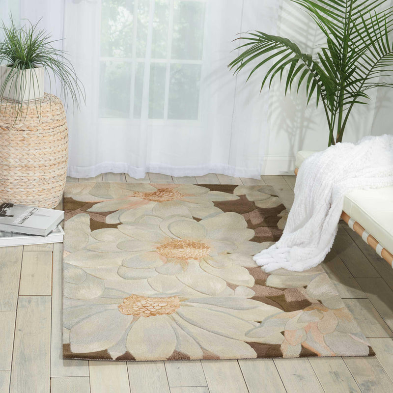 Nourison Tropics TS13 Mocha Floral Indoor Rug