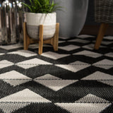 Jaipur Living Zemira Indoor/ Outdoor Geometric Black/ Cream Area Rug - Modern Rug Importers