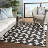 Jaipur Living Zemira Indoor/ Outdoor Geometric Black/ Cream Area Rug - Modern Rug Importers