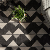 Jaipur Living Zemira Indoor/ Outdoor Geometric Black/ Cream Area Rug - Modern Rug Importers