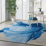 Nourison Symmetry SMM01 Blue/Ivory Artistic Indoor Rug