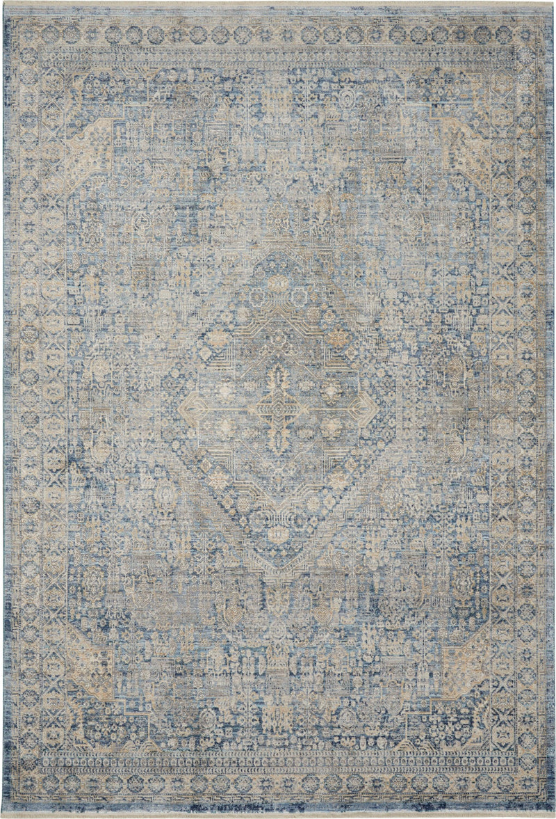 Nourison Lustrous Weave LUW02 Blue/Ivory Floral Indoor Rug