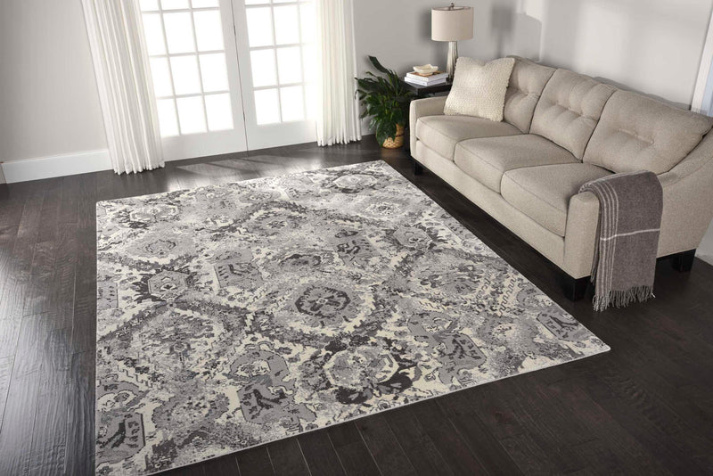 Nourison Twilight TWI03 Ivory/Grey Tribal Indoor Rug