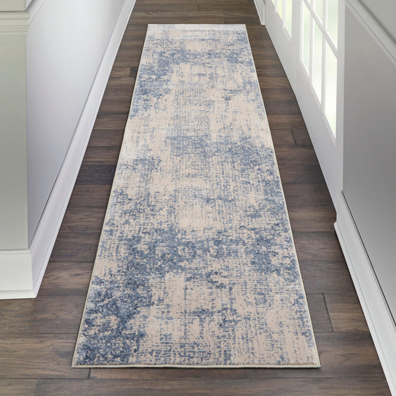 Nourison Silky Textures SLY01 Ivory/Blue Indoor Rug