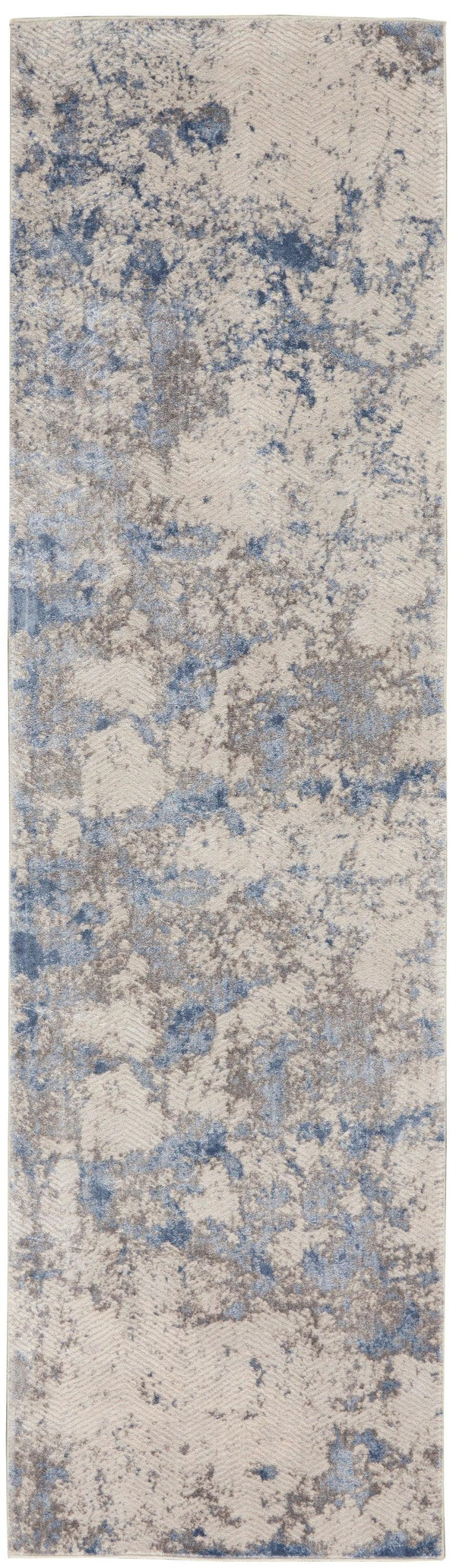 Nourison Silky Textures SLY04 Blue/Ivory/Grey Indoor Rug