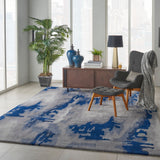 Nourison Symmetry SMM10 Grey/Blue Artistic Indoor Rug