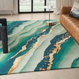 Nourison Prismatic PRS30 Emerald Modern Indoor Rug