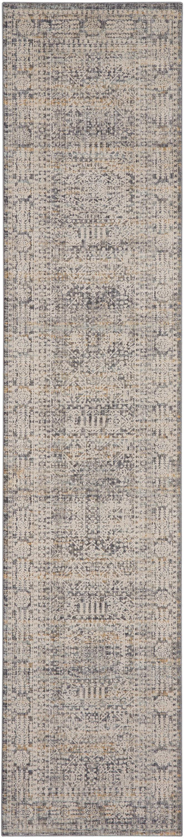 Nourison Lynx 2'3" x 10' Ivory Slate Bohemian Indoor Rug