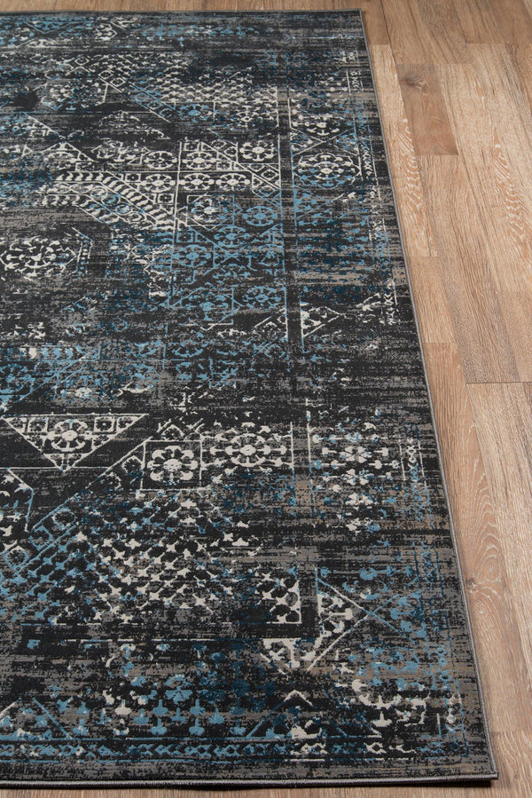 Juliet Charcoal Distressed Design Runner Rug - Modern Rug Importers