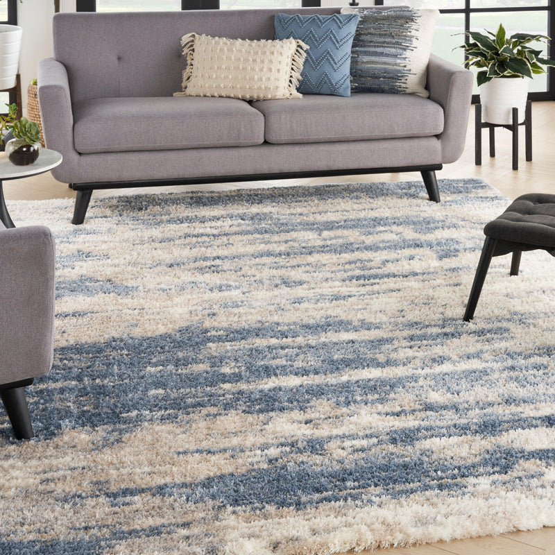 Nourison Dreamy Shag DRS10 Light Blue Grey Modern & Contemporary Indoor Rug