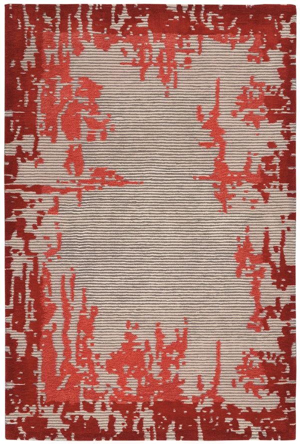 Nourison Symmetry SMM02 Beige/Red Artistic Indoor Rug