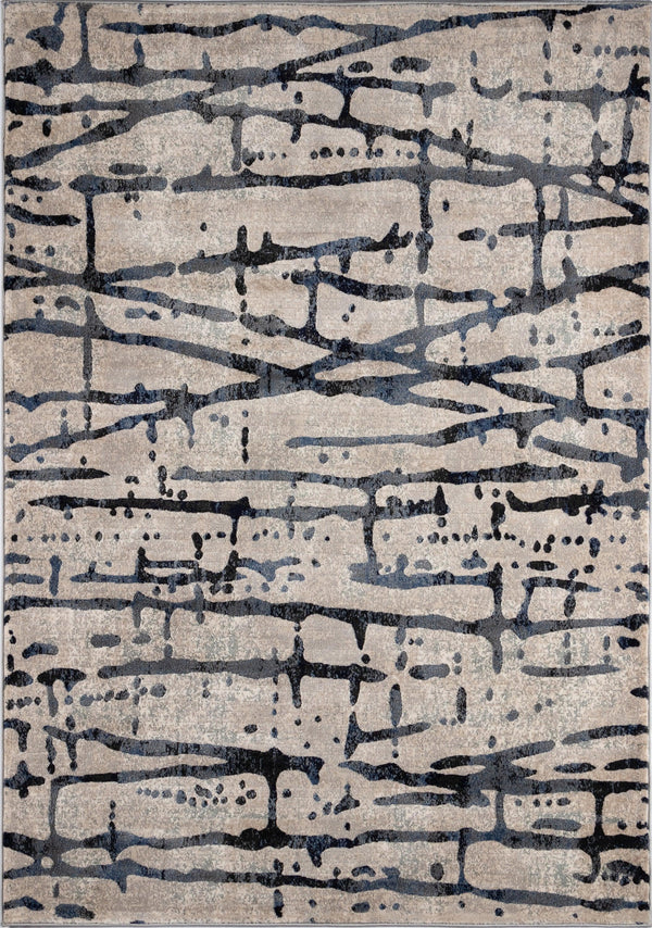 Logan Grey Designer Abstract Area Rug - Modern Rug Importers