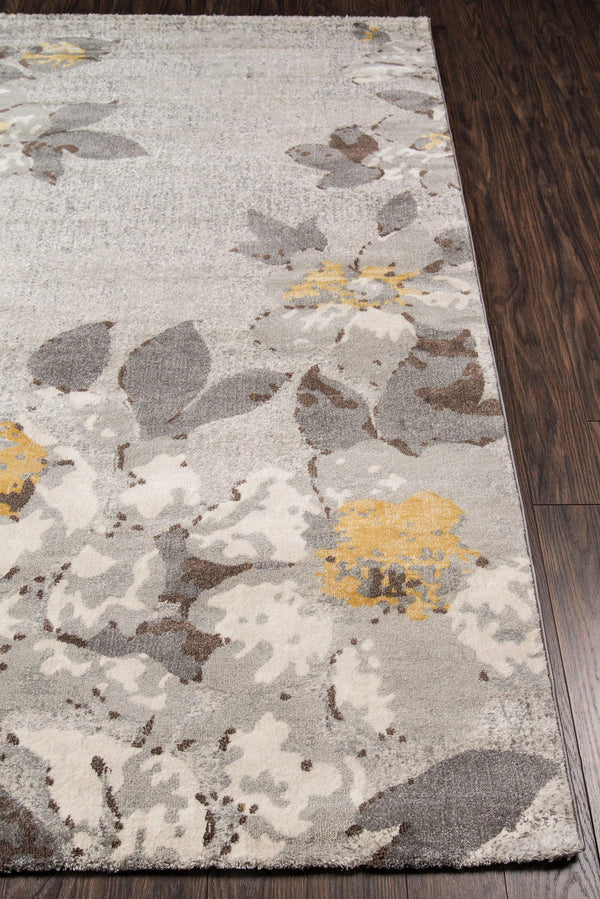 Luxe Grey Designer Floral Runner Rug - Modern Rug Importers