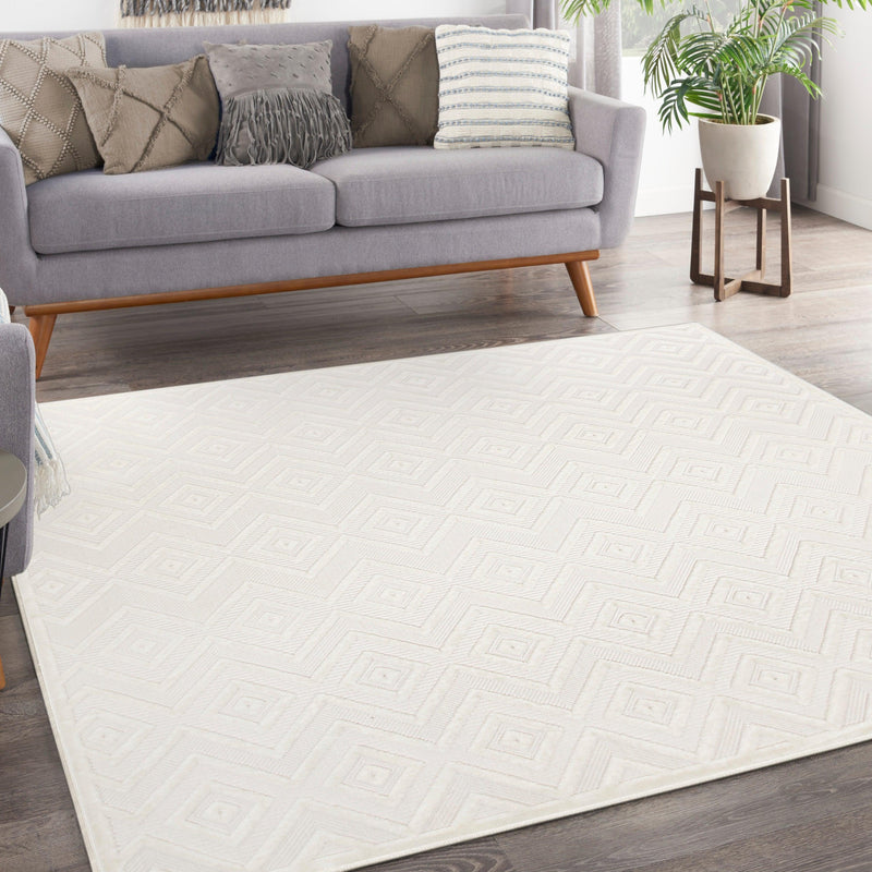 Nourison Versatile NRV01 Ivory White Modern Rug