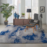 Nourison Symmetry SMM10 Grey/Blue Artistic Indoor Rug