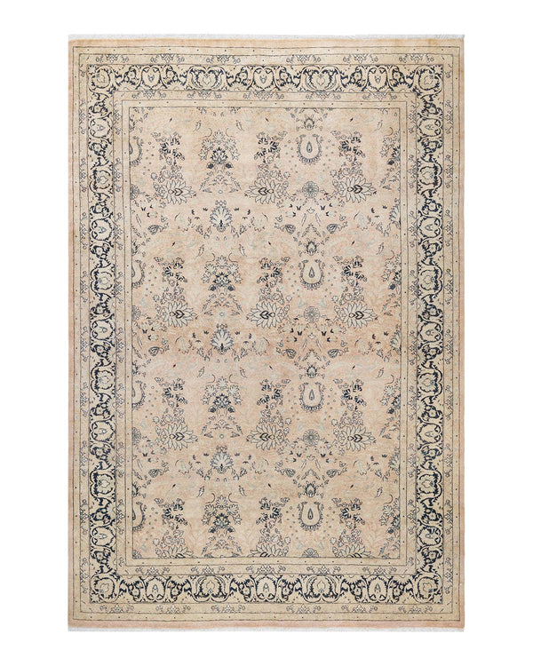 One-of-a-Kind Imported Hand-knotted Area Rug  - Beige, 6' 1" x 9' 0" - Modern Rug Importers