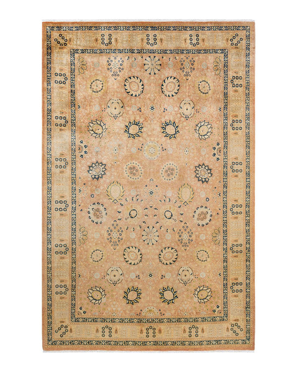 One-of-a-Kind Imported Hand-Knotted Area Rug  - Beige, 6' 1" x 9' 5" - Modern Rug Importers