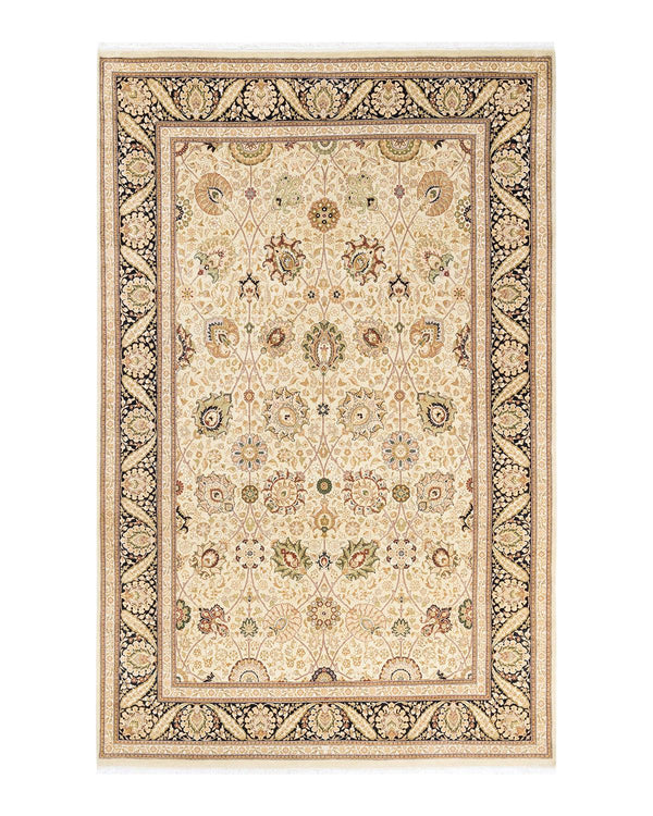 One-of-a-Kind Imported Hand-knotted Area Rug  - Beige, 6' 1" x 9' 5" - Modern Rug Importers