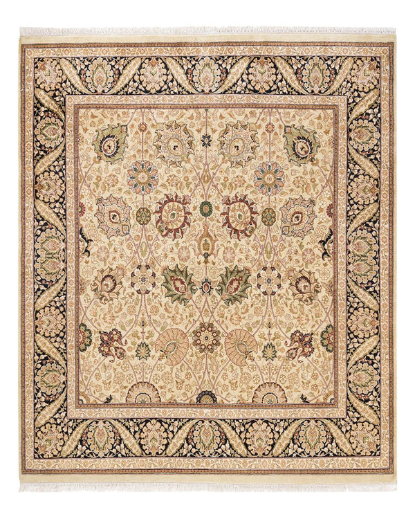 One-of-a-Kind Imported Hand-knotted Area Rug  - Beige, 6' 2" x 6' 2" - Modern Rug Importers