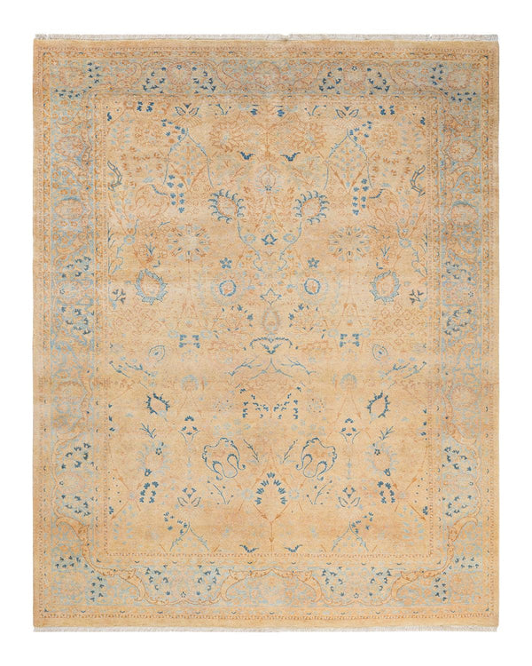 One-of-a-Kind Imported Hand-knotted Area Rug  - Beige, 6' 2" x 7' 10" - Modern Rug Importers