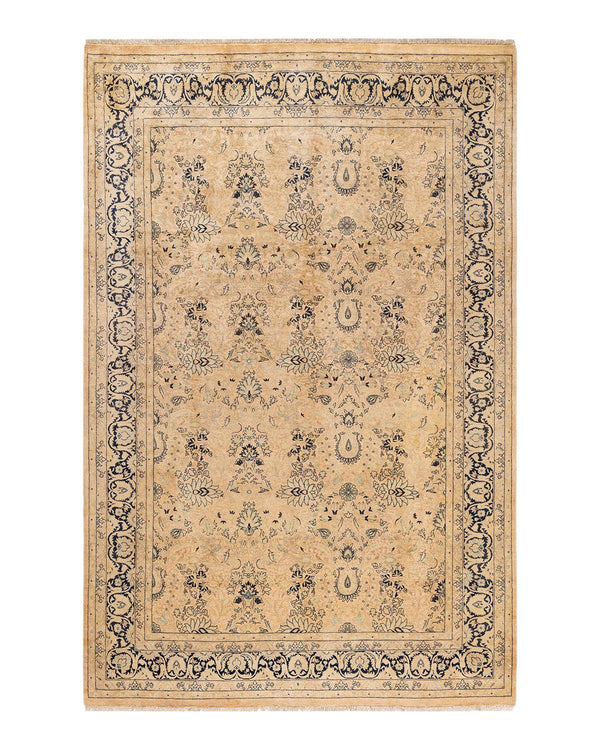 One-of-a-Kind Imported Hand-knotted Area Rug  - Beige,  6' 2" x 9' 2" - Modern Rug Importers