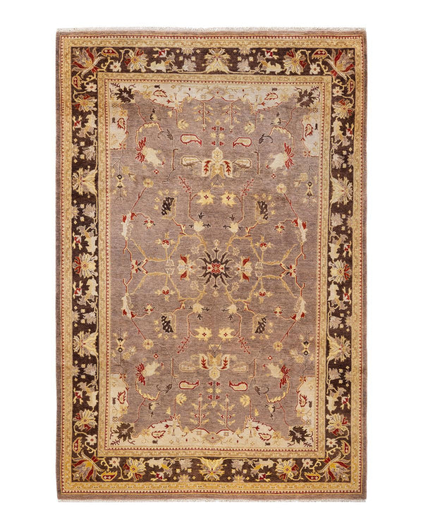 One-of-a-Kind Imported Hand-knotted Area Rug  - Beige, 6' 3" x 9' 5" - Modern Rug Importers