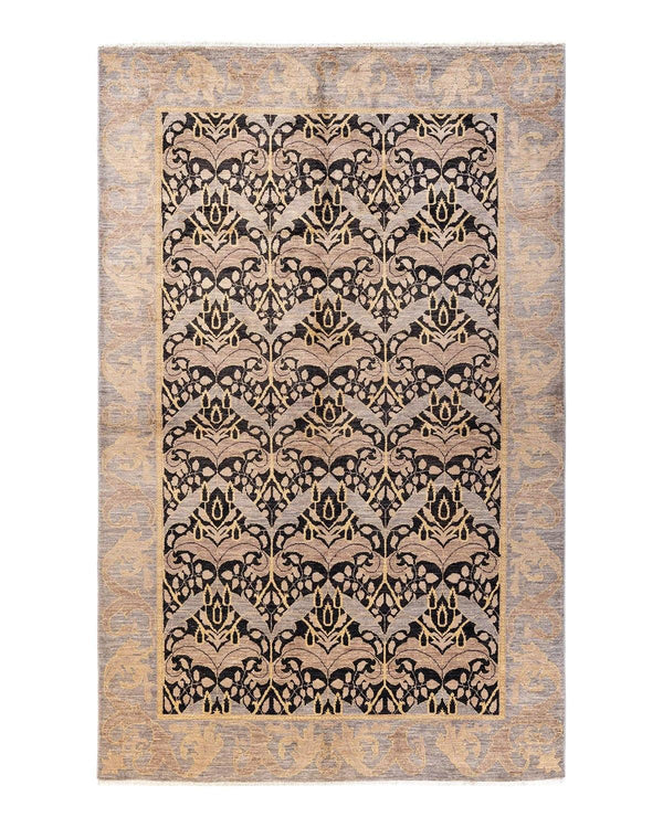 One-of-a-Kind Imported Hand-knotted Area Rug  - Black, 5' 10" x 9' 3" - Modern Rug Importers