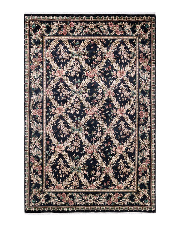 One-of-a-Kind Imported Hand-knotted Area Rug  - Black, 6' 0" x 8' 10" - Modern Rug Importers