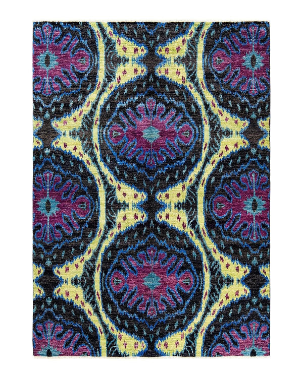 One-of-a-Kind Imported Hand-knotted Area Rug  - Black, 6' 0" x 9' 1" - Modern Rug Importers