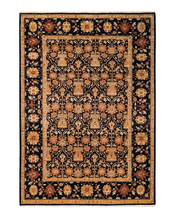 One-of-a-Kind Imported Hand-knotted Area Rug  - Black, 6' 1" x 8' 7" - Modern Rug Importers