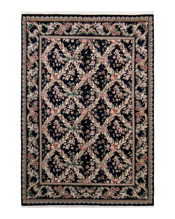 One-of-a-Kind Imported Hand-knotted Area Rug  - Black, 6' 2" x 8' 10" - Modern Rug Importers