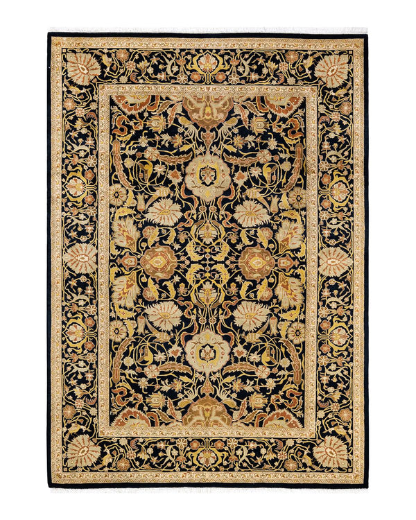 One-of-a-Kind Imported Hand-knotted Area Rug  - Black,  6' 2" x 8' 6" - Modern Rug Importers