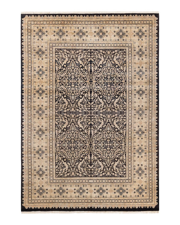 One-of-a-Kind Imported Hand-knotted Area Rug  - Black, 6' 3" x 9' 2" - Modern Rug Importers